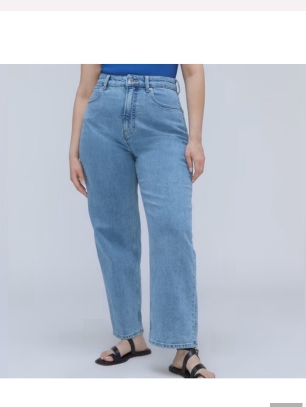 Everlane | High-Rise Straight Jeans in Light Blue Denim